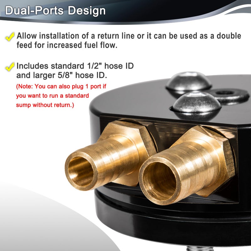 SMALLFATW Diesel Fuel Tank Sump Kit Dual-Port Integrated Return Compatible with Airdog FASS Cummins Duramax Powerstroke - Image 3
